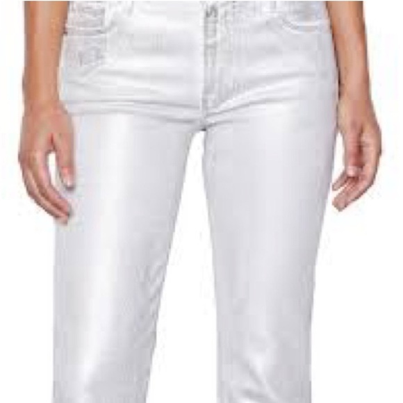 Frame Le Crop Metallic Stretch Mini Boot-Cut Crop Jeans - Picture 3 of 15